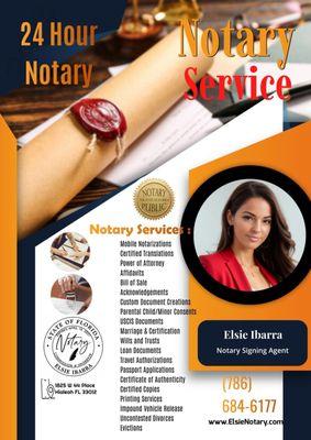 Elsie Notary. Notary public Hialeah. 24/7 Notary. Notario Publico. Notarize documents. Affordable Notary.