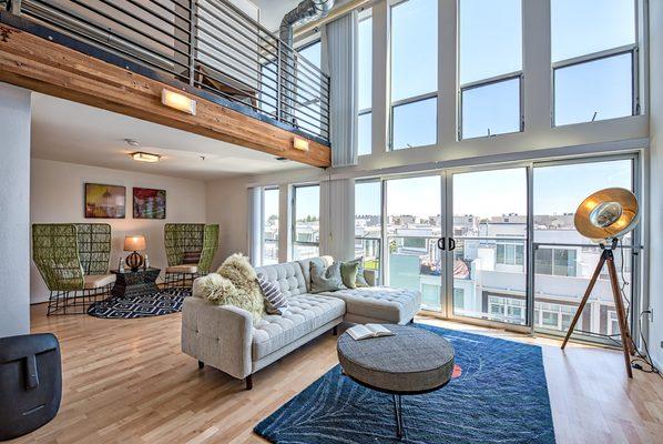 Stunning lofts with high ceilings and large windows.