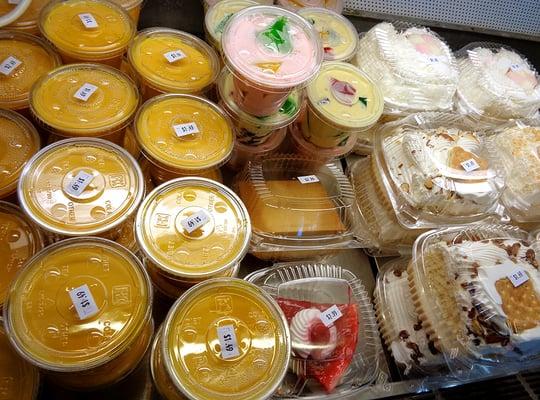 Flan and other refrigerated goodies.