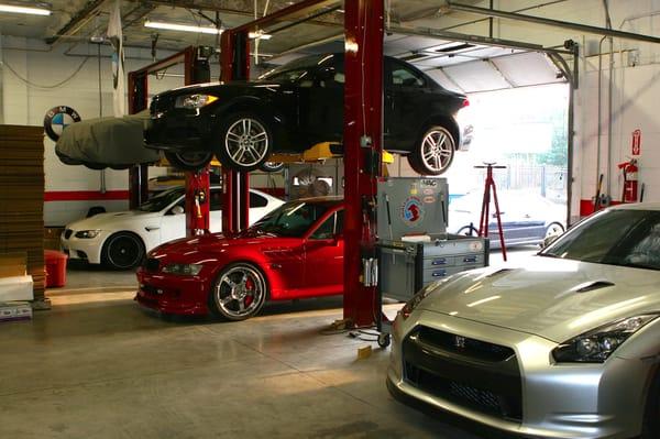 Customer cars tucked in for the night.