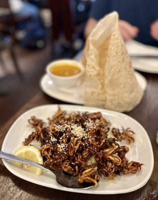 Crispy squid tentacles