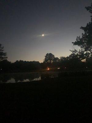 Crescent moon over the campground.