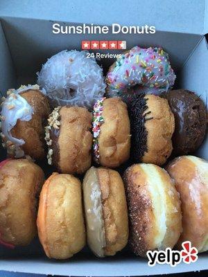 A dozen donuts for $7! Great value!