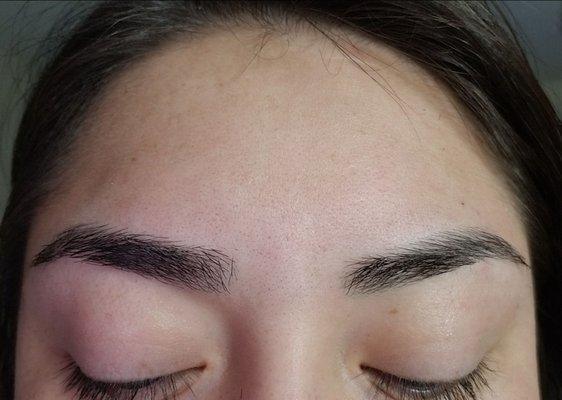 Eyebrows with Julie.  She was very nice, made me feel comfortable, and she was fast. It was still very personable!