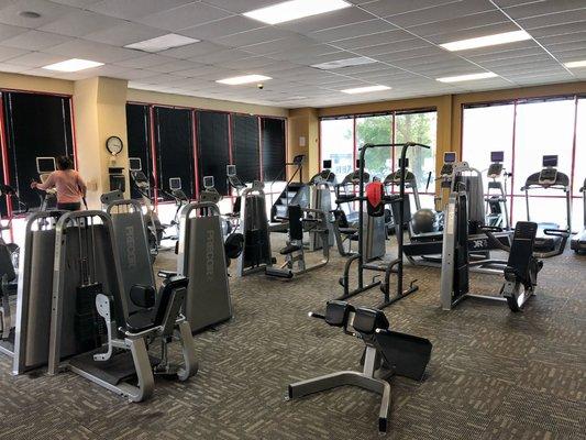 Personal cardio theater and plenty of machine choices!