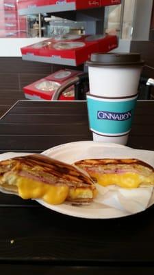 Egg ham and cheese sandwich, coffee. Best breakfast EVER!