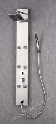 Stainless Steel Shower Panel w/ Massage Jets & Hand Shower