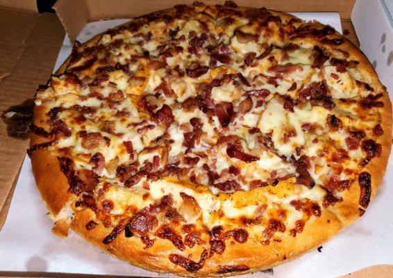 Chicken Bacon Ranch Pizza. Pretty good