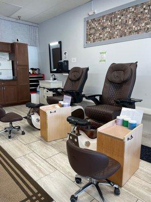 The pedicure area