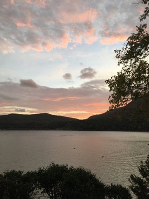 A Hudson River sunset viewed from the Chapel Restoration.