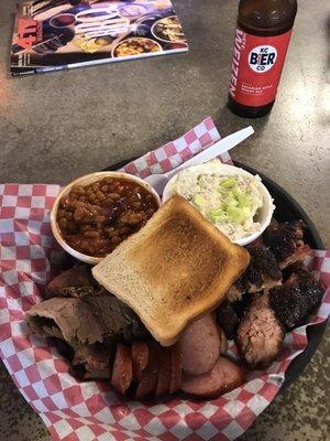 Brisket, sausage and burnt ends.