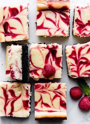 Screamin' Strawberry Swirl New York Style Cheesecake Bars