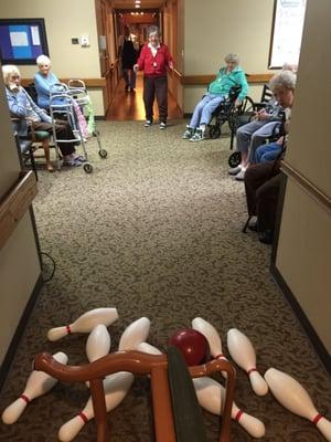 Hallway bowling!