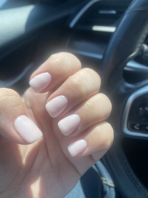 Dip manicure in pearly pink, 777.  I love it!