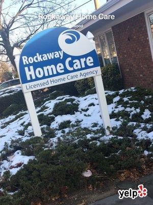 Rockaway home care welcome sign.