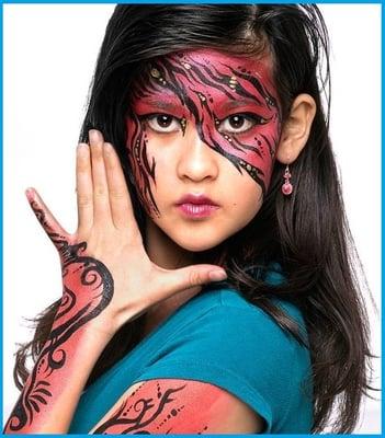 Elegant face and body painting empire west studio talent nancy kartoon face painter.