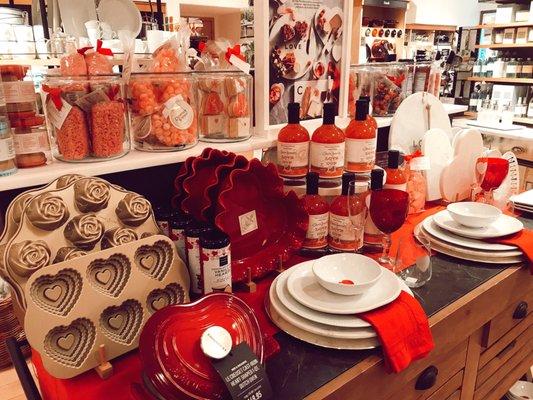 Valentine's Day baking goods and wares. I love those rose shaped muffin tins!