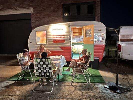 Meet Hey Darlin. She's a completely restored 1959 Shasta Airlite travel trailer turned mobile kitchen .