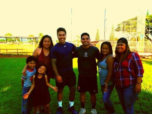 Waipio 2008 Little League World Series Champions Iolana akau and CHRISTian Donahue 02.17.18 #MJandDJ Me, Marj and Lei.