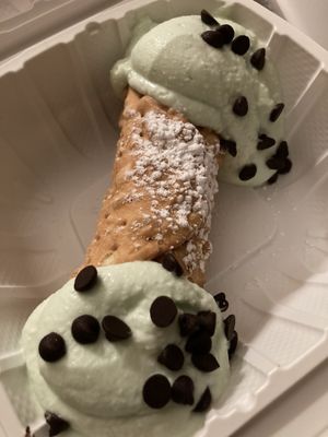 Cannoli to go w/themed colored ricotta on this St Patty's Day!