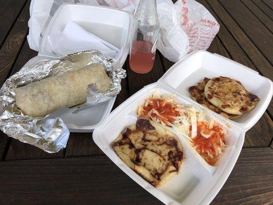 Steak Wrap Burrito Loco, pupusa loco