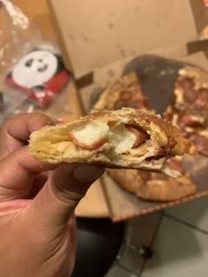 Pepperoni cheese stuffed crust