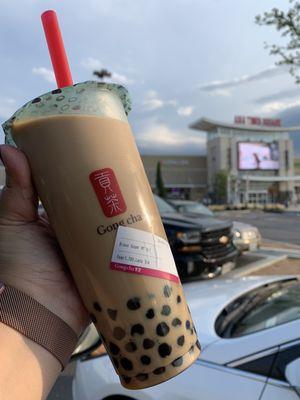 Brown sugar milk tea with boba