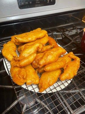 Fried porgy fish sticks /