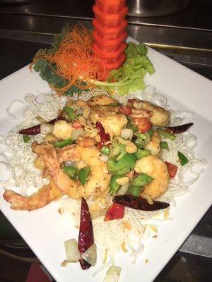 Salt and pepper shrimp,traditional Chinese dish