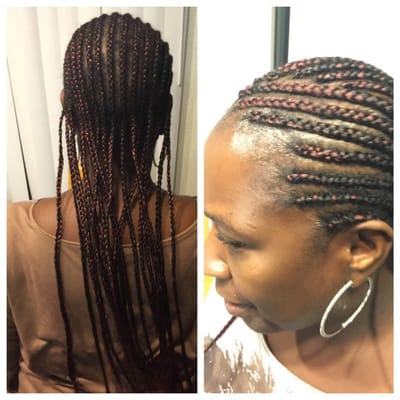 Braids two tone straight back