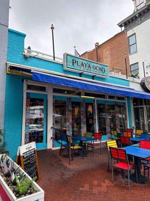 The restaurant front & outdoor patio