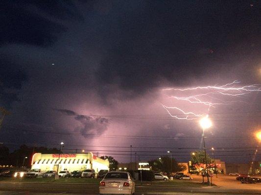 Lightning over Steak and Shake