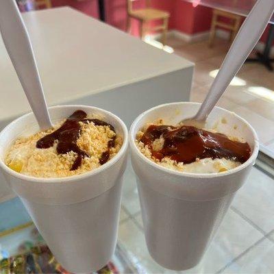 Elote en vaso, corn in a cup