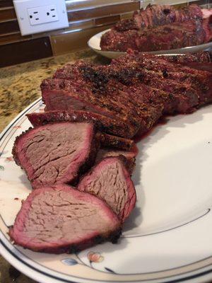 Easter Sunday Tri Tip on the Traeger, both from Costco.