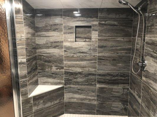 Shower area in a steam room I installed in Saratoga