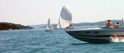 Boating on Lake Charlevoix.