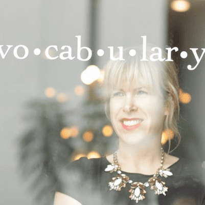 owner, cecelia church in a vocabulary statement necklace