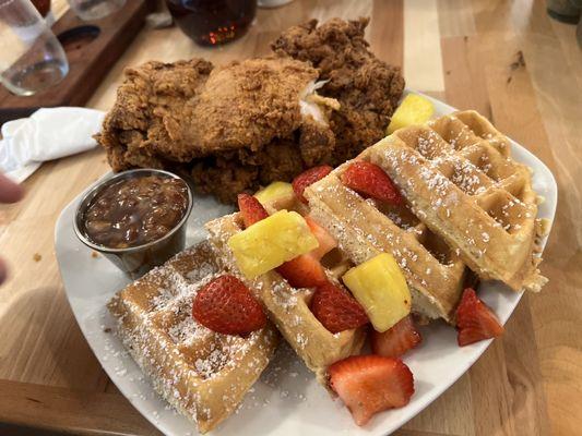 Chicken and waffles