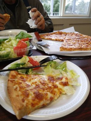 Cheese pizza and salad!