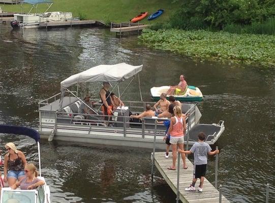 The view is fun for people watching, for instance the guy in the paddle boat.