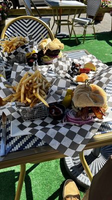 Burger with fries