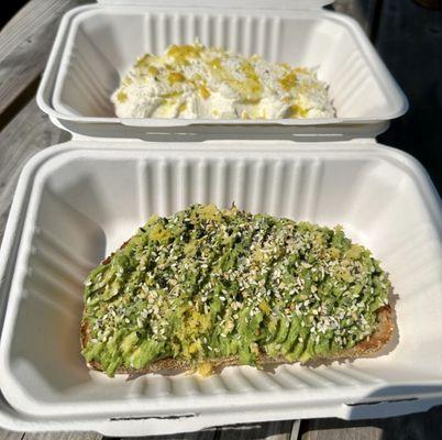 Ricotta & Lemon Toast and Avocado & Sea Salt Toast