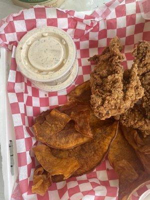 Chicken Tendies and and house chips