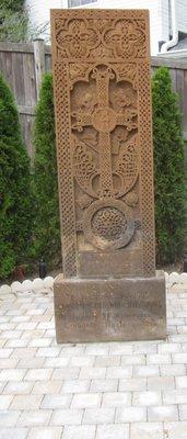 Monument in front of church