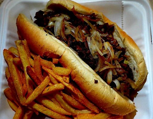 PHILLY's CHEESE STEAK with ONIONS