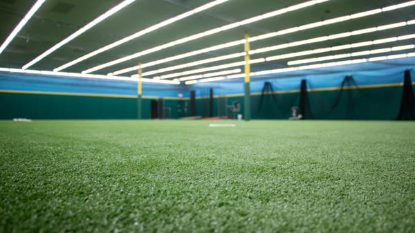 Normally divided into an 80x80 infield plus a 40x80 pitching or batting machine tunnel. Each 40x80 tunnel can be divided into three tunnels