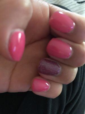 One week old sns nails