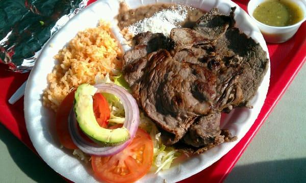 Carne Asada. Very flavorful. Taco "El Molonco.