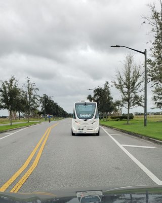 15 mph top speed.  Causes traffic to back up behind it