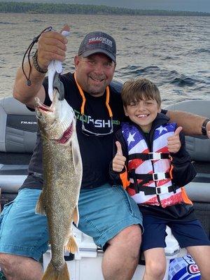 Easton's first ever lake trout with Captain Scott.